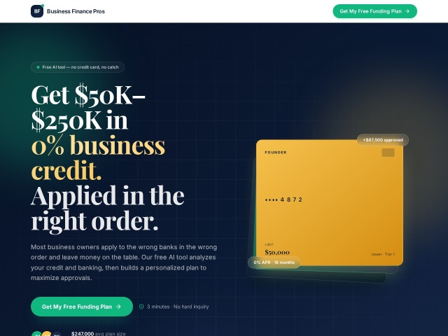 Business Finance Pros website