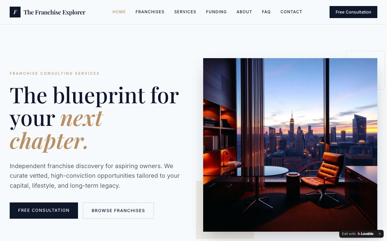 The Franchise Explorer website