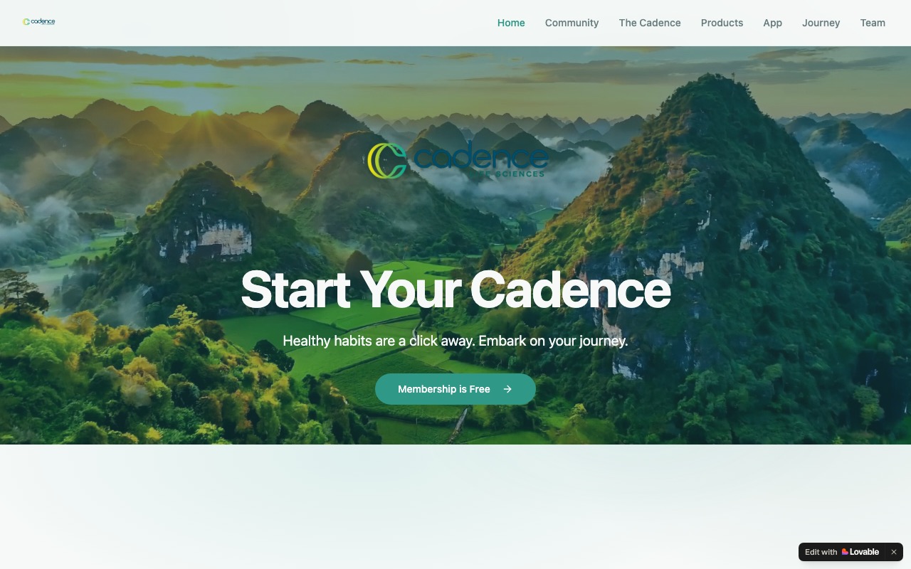 Start Your Cadence website
