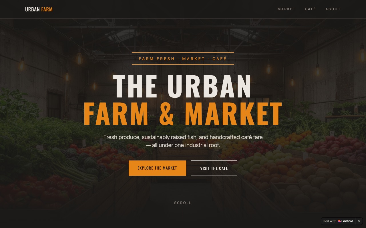 Urban Farm & Market website