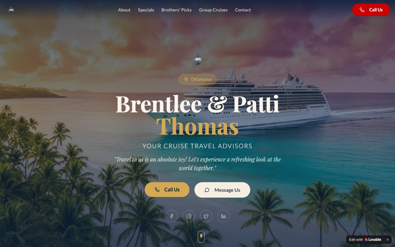 Tropical Cruise Planner website